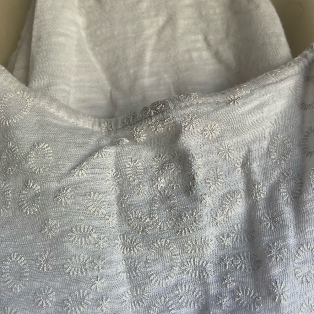 White embroidered halter tank